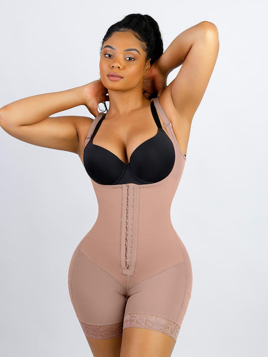 Shaping bodysuit with lace trim