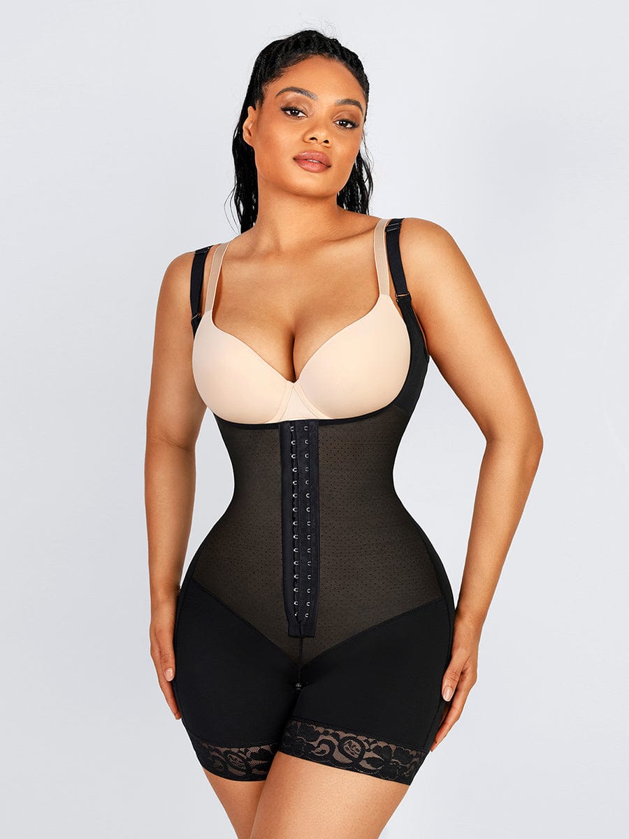 Shaping bodysuit med blondekant