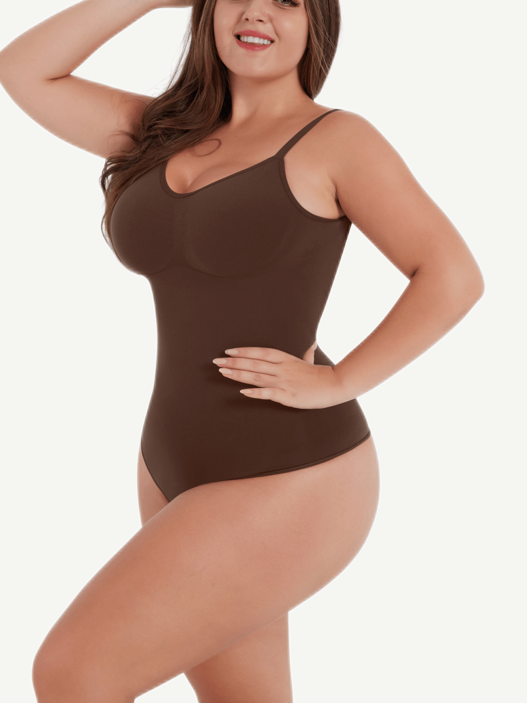 Seamless shaping bodysuit with open back