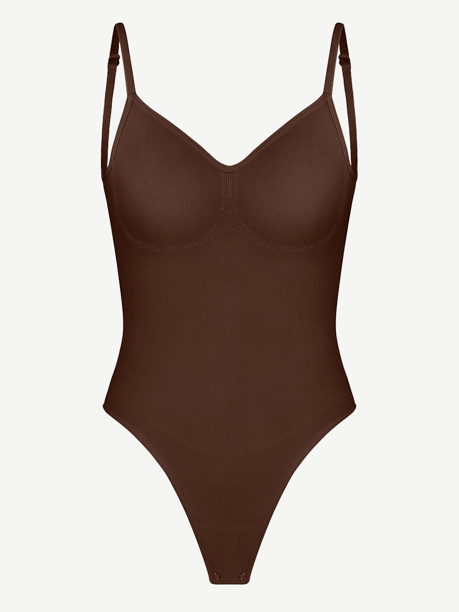 Seamless shaping bodysuit with open back