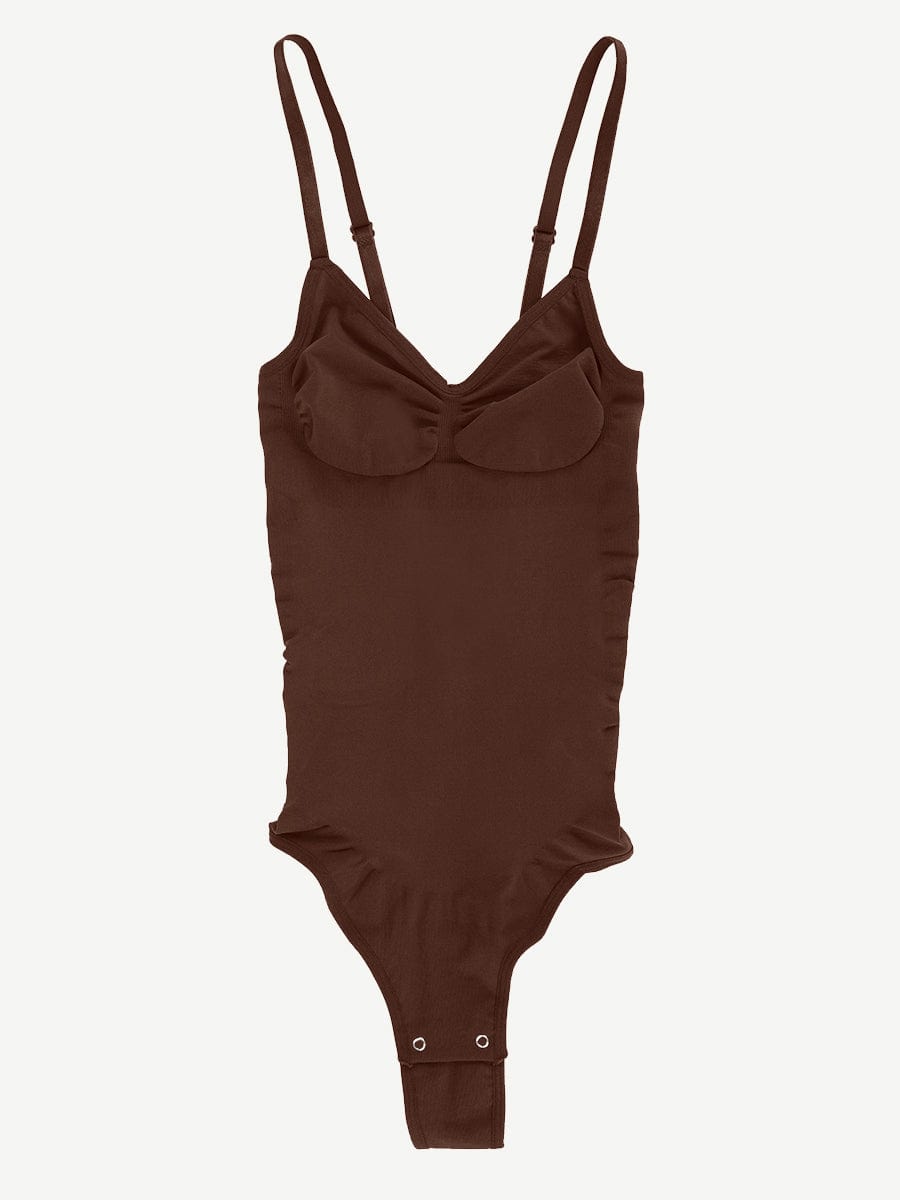 Seamless shaping bodysuit with open back