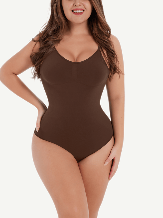 Seamless shaping bodysuit with open back