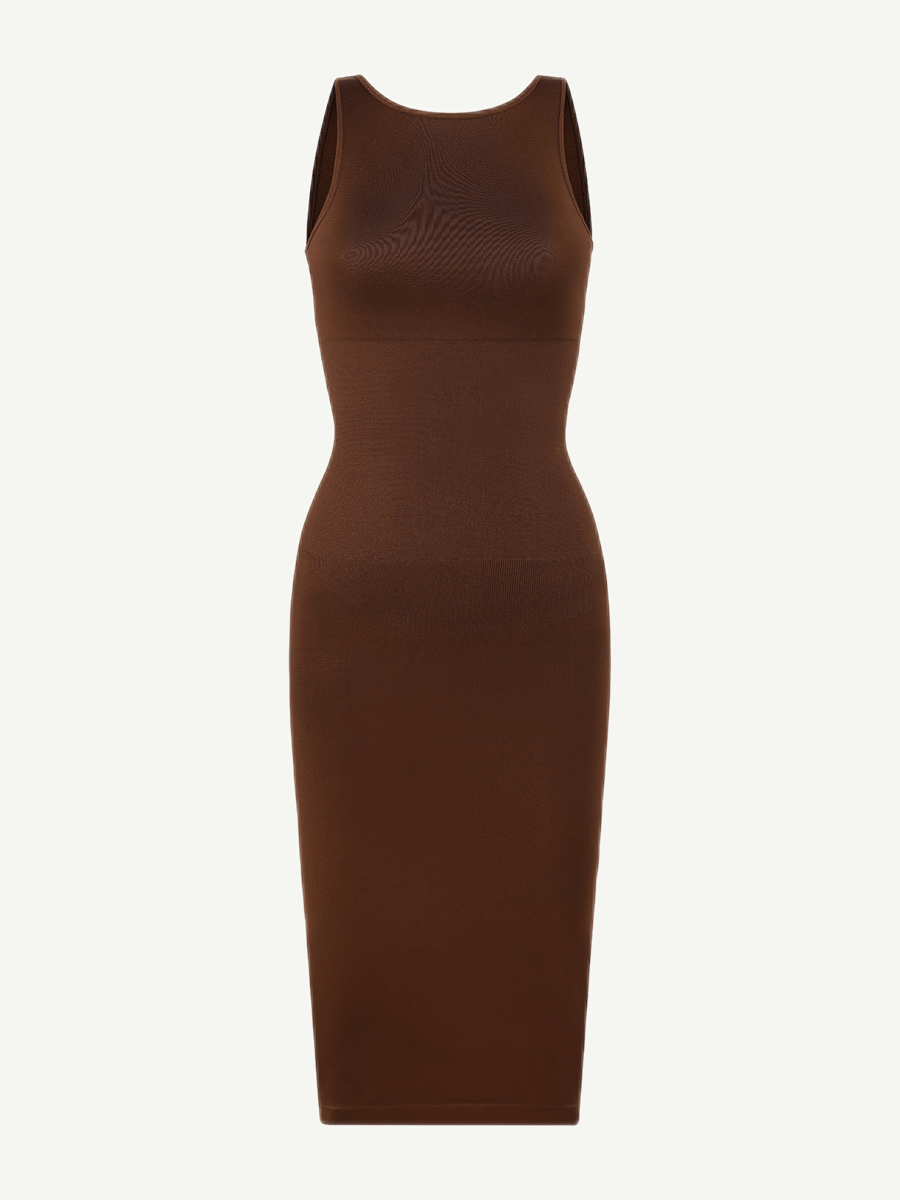 Seamless shaping dress with deep back