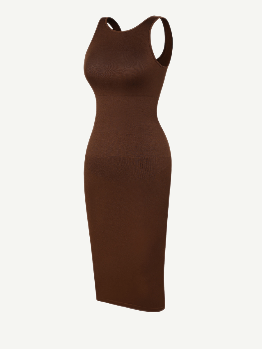 Seamless shaping dress with deep back