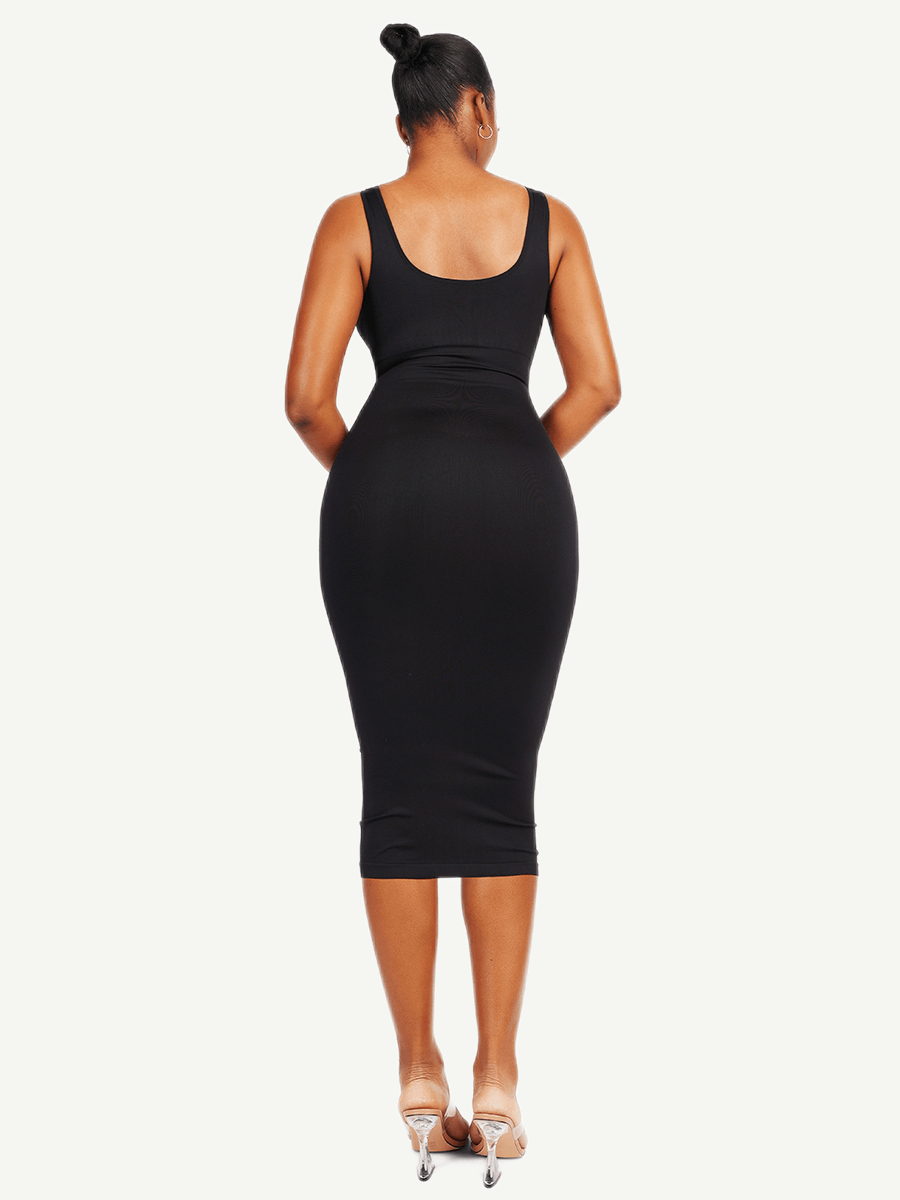 Seamless shaping dress with deep back