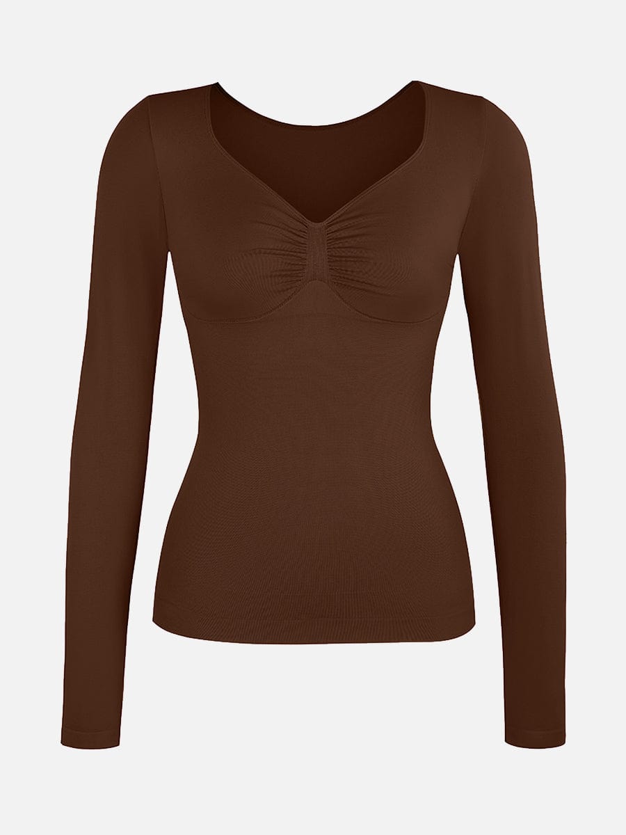 Nahtloses formendes Top mit elegantem Ausschnitt