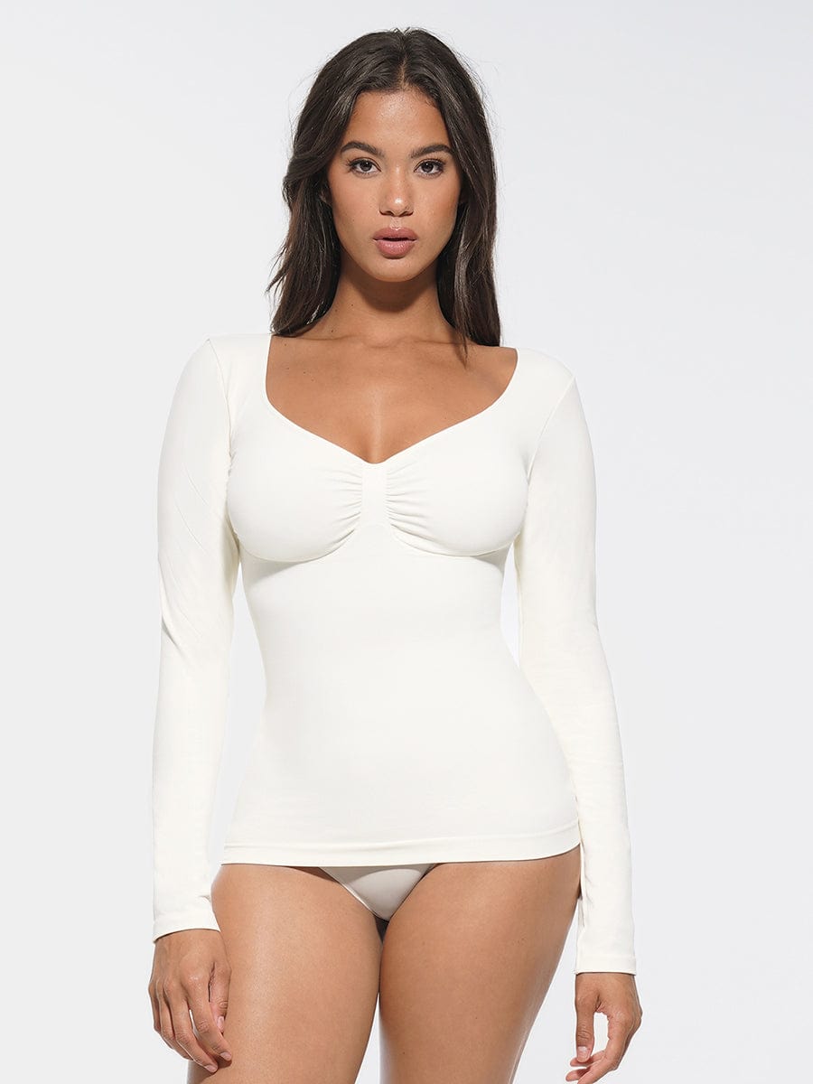 Nahtloses formendes Top mit elegantem Ausschnitt