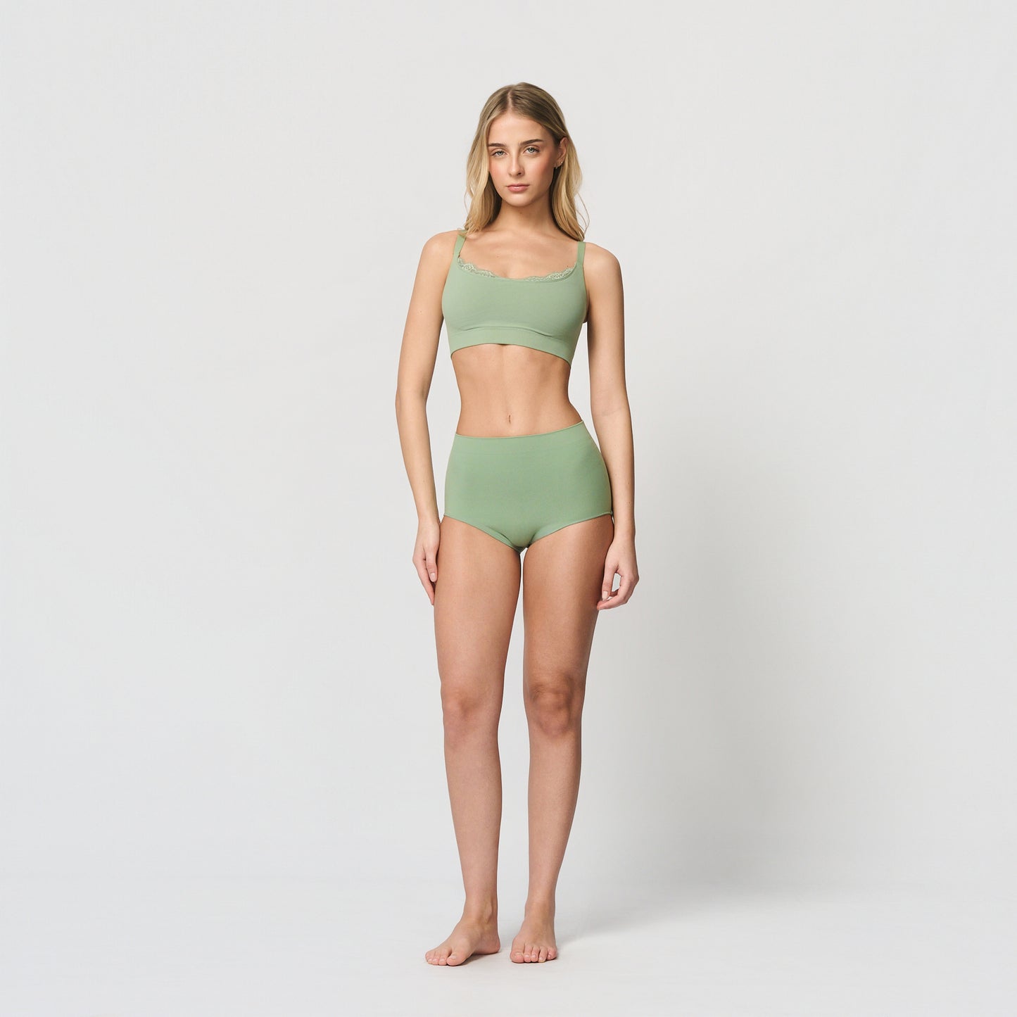 Sømløs bralette med blonder