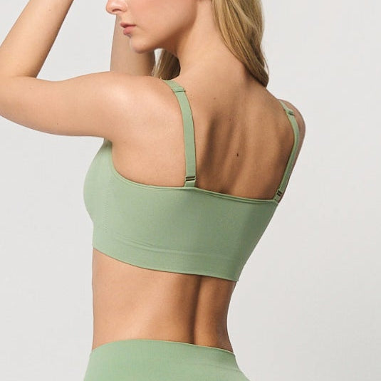 Sømløs bralette med blonder
