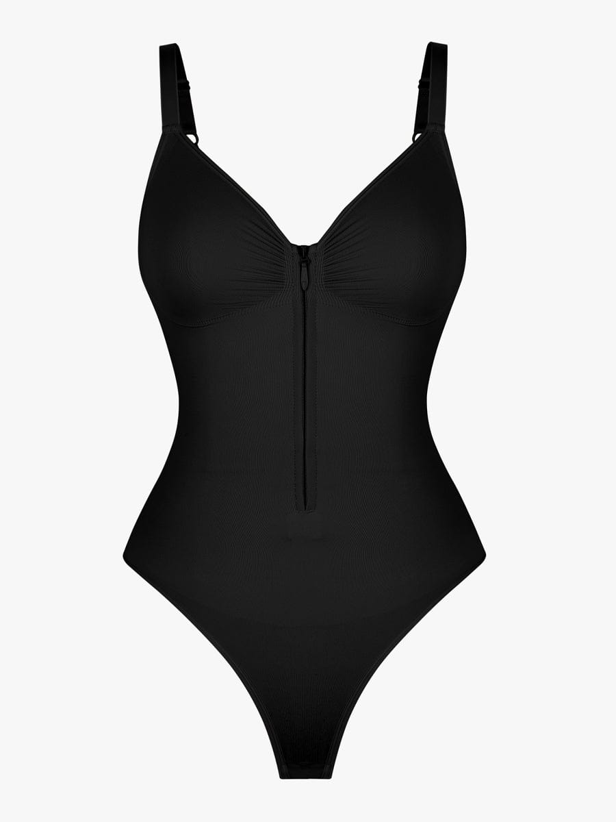 Shapingbody med glidelås og hemper