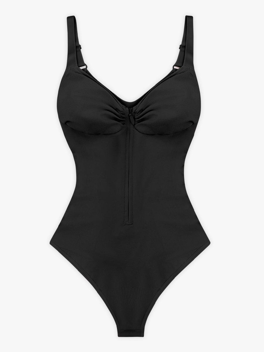Shapingbody med glidelås og hemper