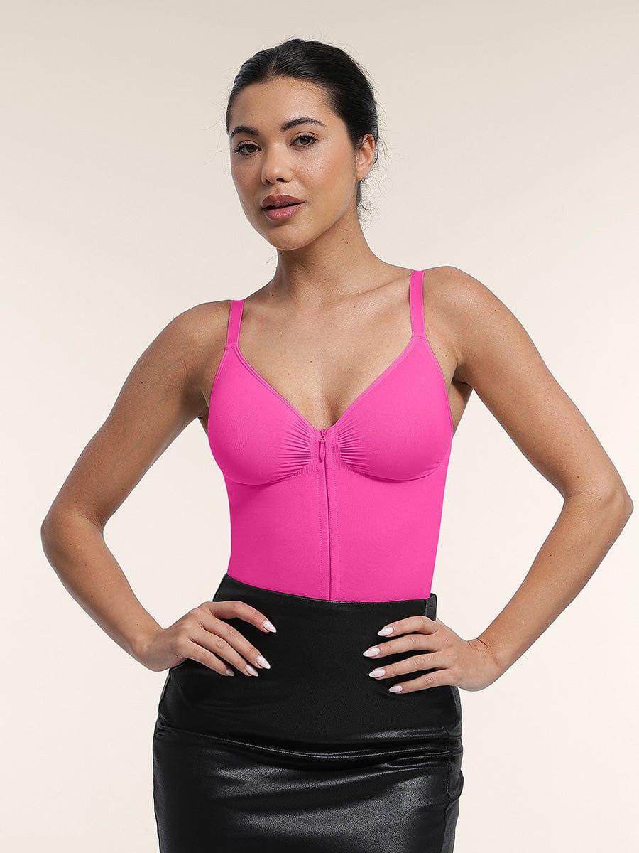 Shapingbody med glidelås og hemper