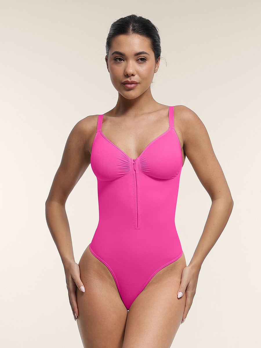 Shapingbody med glidelås og hemper