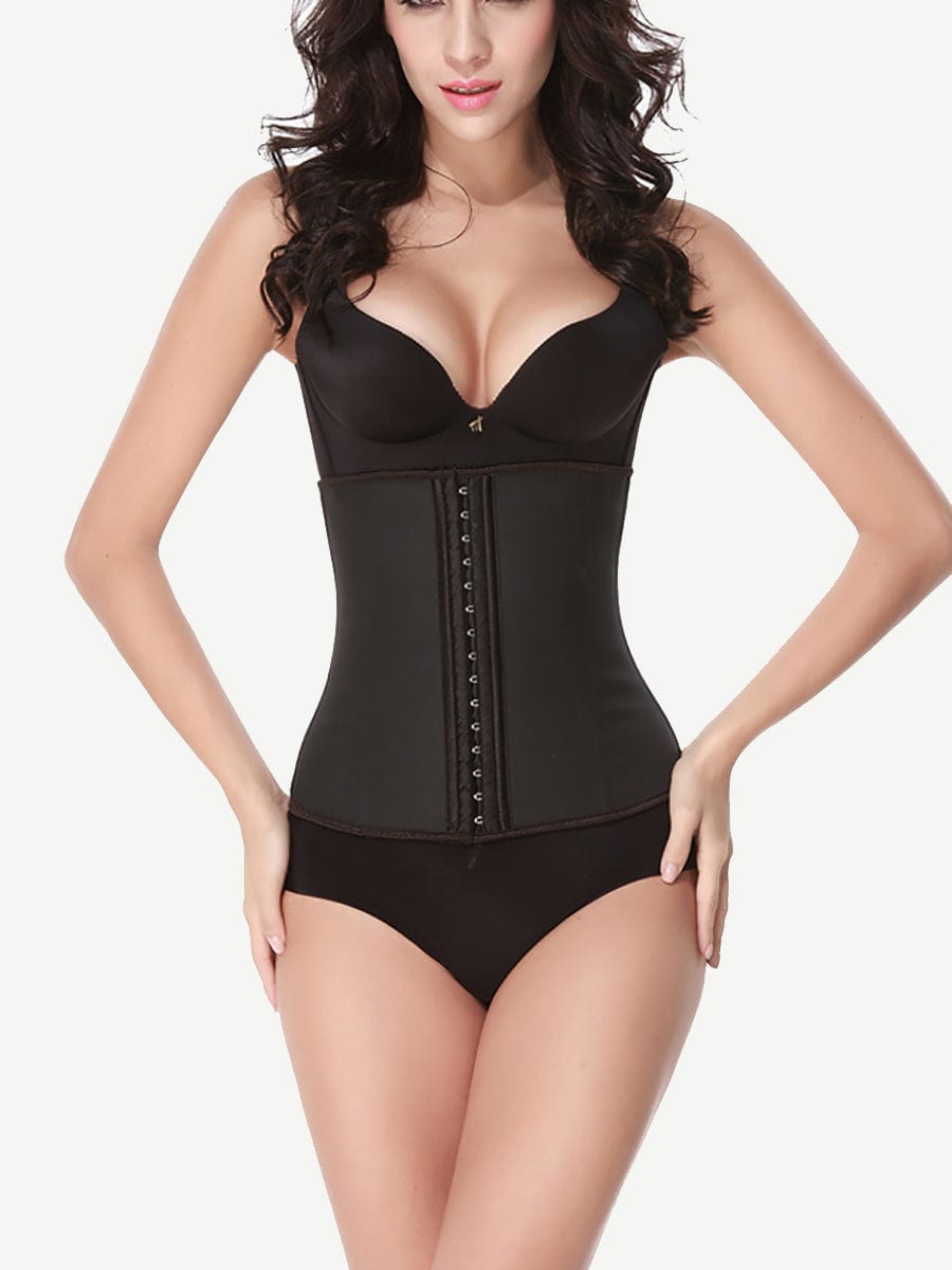 Waist trainer i latex med hekter